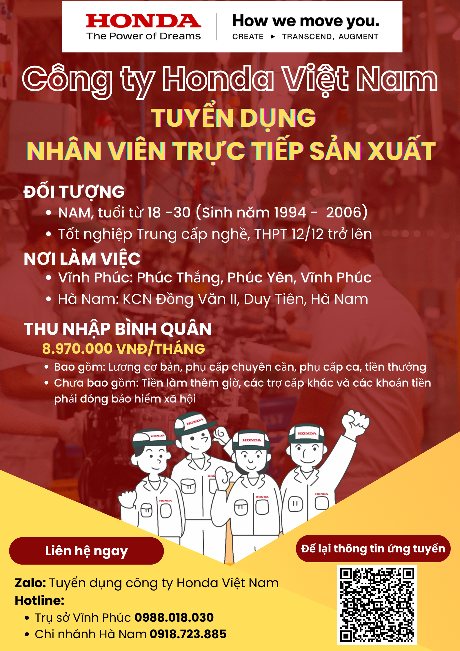 poster tuyển dụng honda